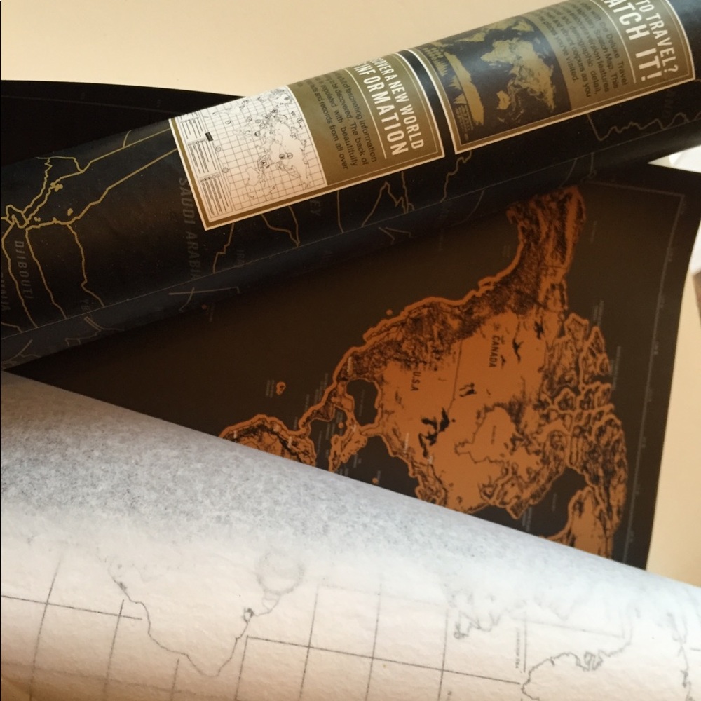 🦚2/$20🦚NIB Travel Scratch Off World Map Poster as you go - Picture 4 of 9